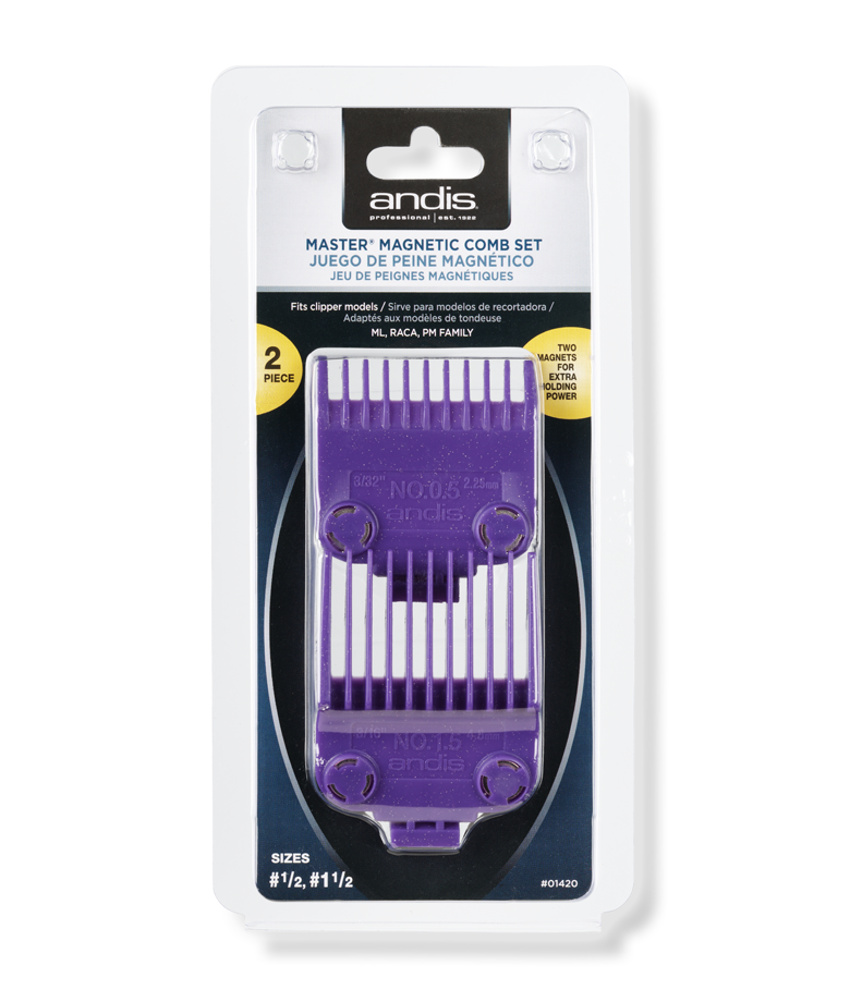 andis master magnetic comb set dual pack sizes 0.5 & 1.5