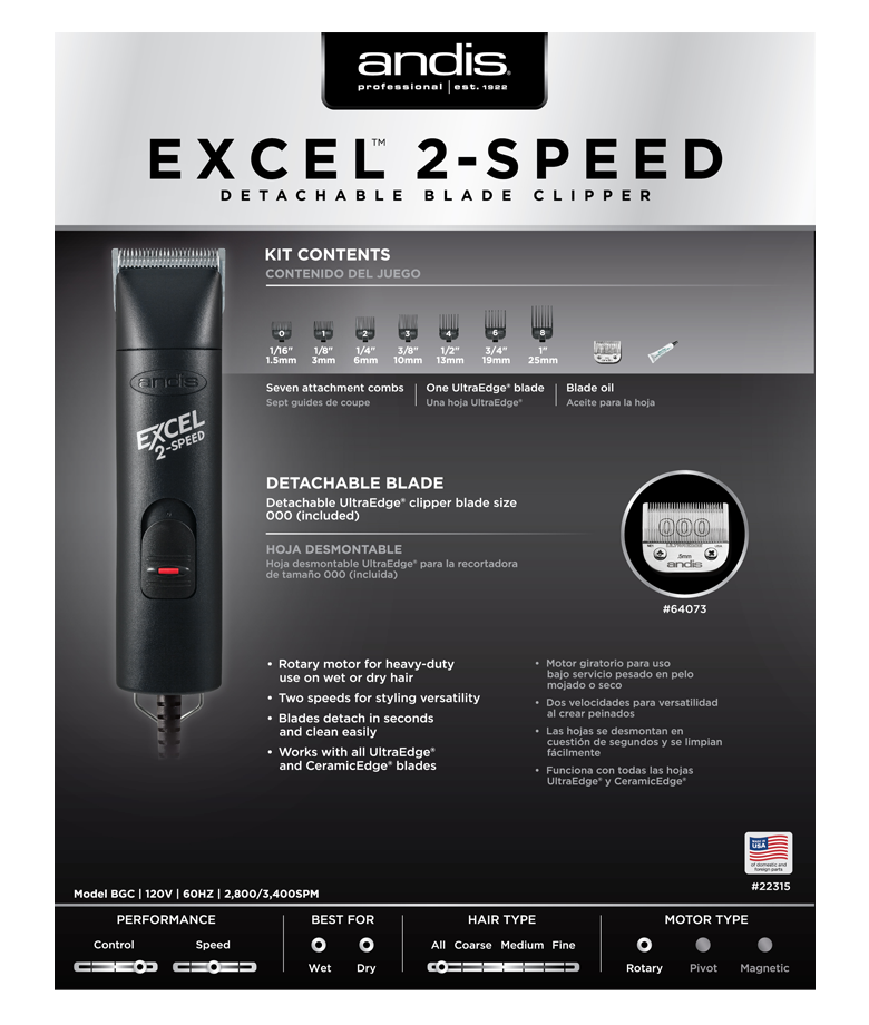 andis excel 2 speed clipper