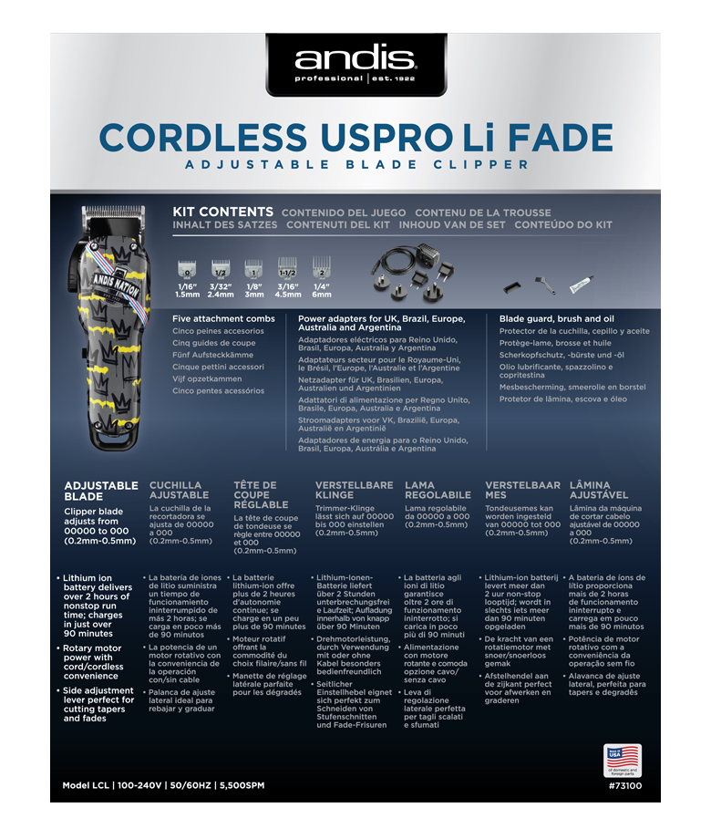 andis nation cordless uspro li fade review